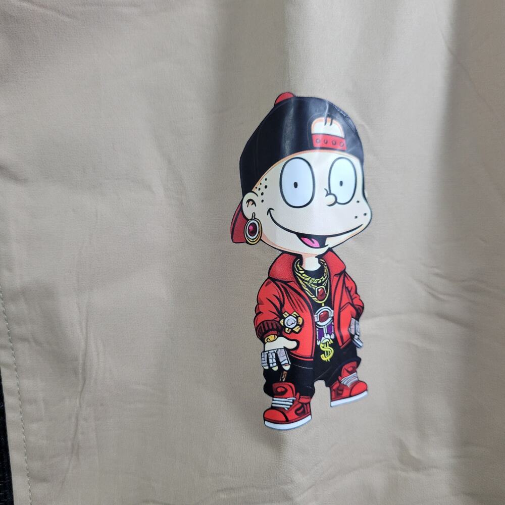 Men's Gold Hip Hop Kids Graphic Print Bomber Jacket Size M 41025-1108 - Picture 3 of 9